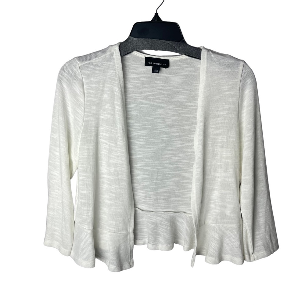 Fortune + Ivy Stitch Fix White Open Cardigan S